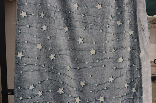 پتو شب نما دو نفره طرح ستاره ریسه ای آبی 💫