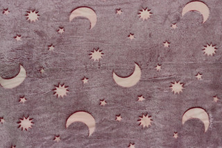 پتو شب نما یک نفره طرح ماه و ستاره زرشکی🌌