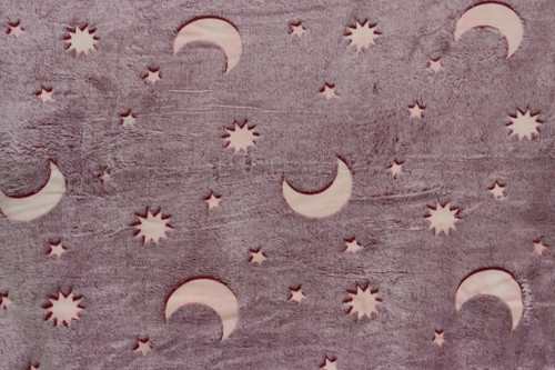 پتو شب نما یک نفره طرح ماه و ستاره زرشکی🌌